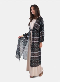 Carina Printed Kimono with Elastic Waist  - Image 1