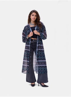 Carina Printed Kimono with Elastic Waist  - Image 5