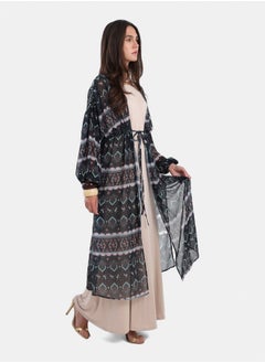 Carina Printed Kimono with Elastic Waist  - Image 4