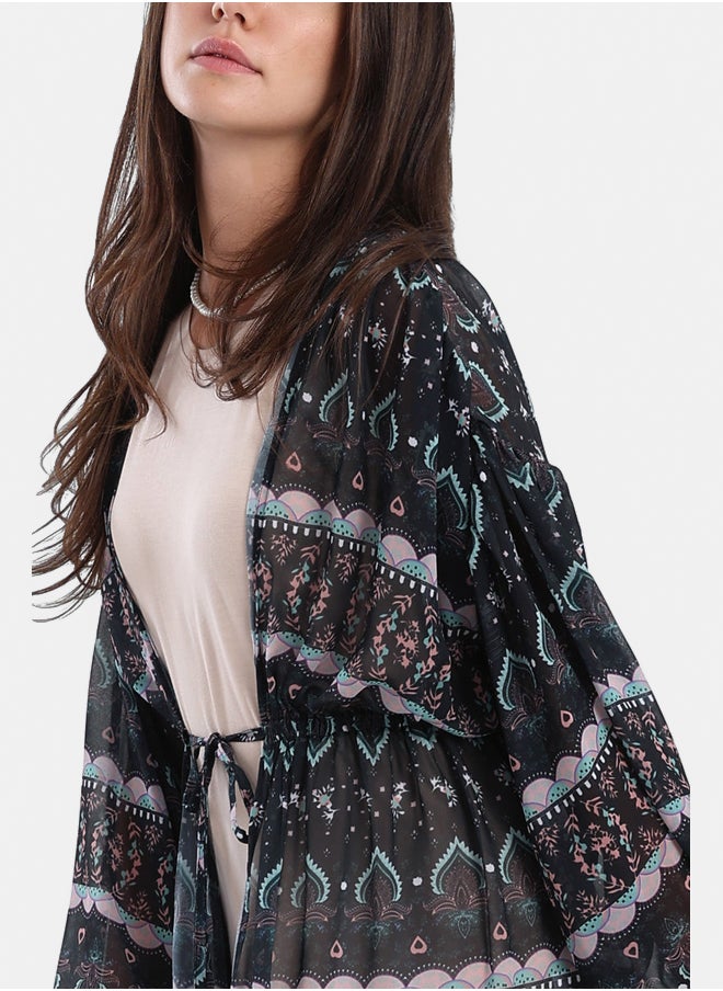 Carina - Printed Kimono with Elastic Waist - Image 1