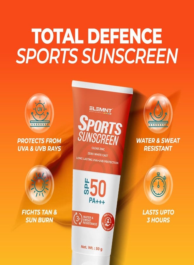 Elemnt Sports Sunscreen SPF 50 with Broad Spectrum PA+++ | No White Cast | Waterproof Sunscreen for Beaches & Pool, All Outdoor Sports (1) - Image 3
