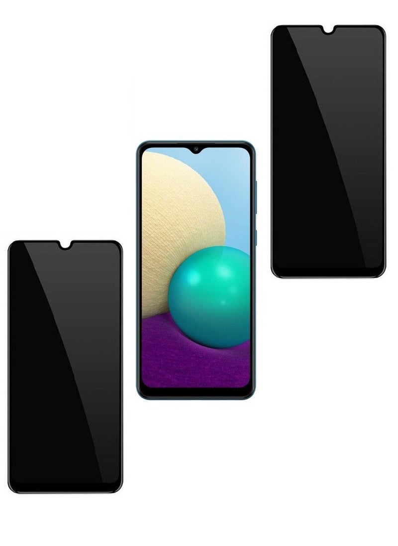 Super 2 Pieces Tempered Glass Screen Protector Anti-Spy Privacy Designed For Samsung Galaxy A02 Full Screen Coverage And Bubble Free - Image 1