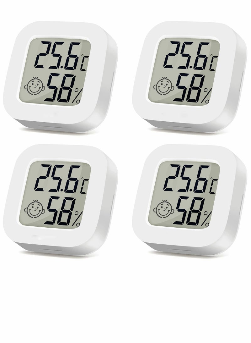 SYOSI Room Thermometer, Indoor Thermometer Hygrometer, Mini Digital Temperature Humidity Meter Gauge Monitor, Large LCD Display Celsius for House, Greenhouse, Baby, Office, Home, Garden, Cellar(4Pack ) - Image 1