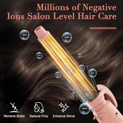 MiroPure Self Rotating Curling Iron 1 Inch Ionic Hair Curler Automatic Curling Wand with Longer Barrel for Waves and Curls Unique Button to EnableDistable Rotation - Image 3