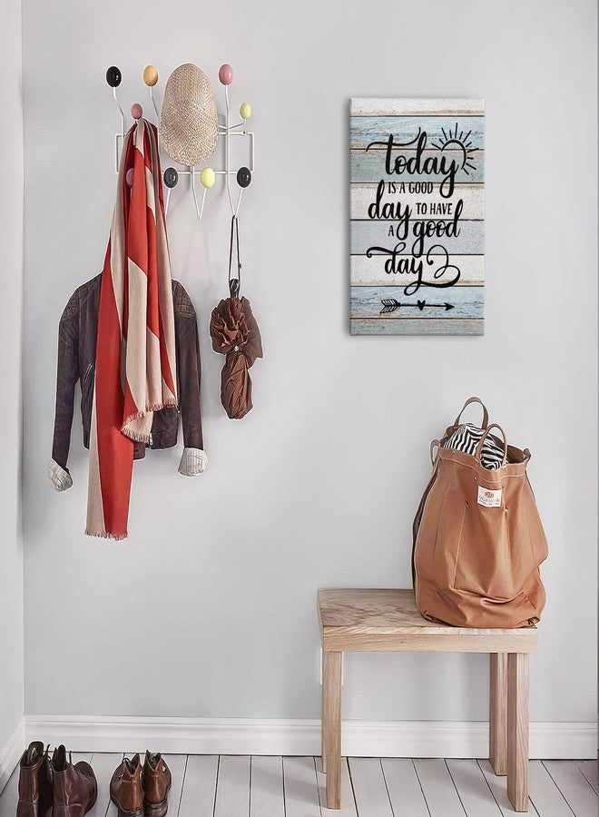 PHAMTE Home Today Is a Good Day To Have a Good Day Inspirational Quotes Wall Art, Rustic Farmhouse Motivational Saying Print Framed Canvas Painting Artwork Home Bathroom Room Office Decor（11x14 Inch) - Image 3