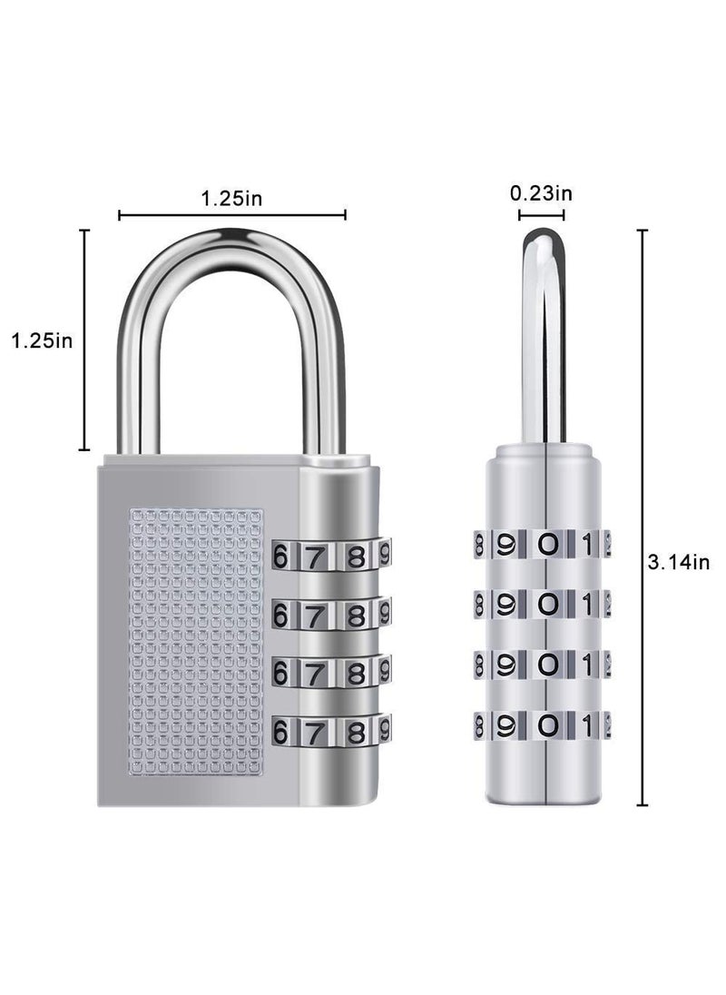 KARDIFF KARDIFF Bag Lock Combination Number Locks for Door Password Key Home Digital Finger Padlock Deal Security Smart 4Digit Safe Pin Hand Bag Silver 2pcs Alloy Steel  - Image 2