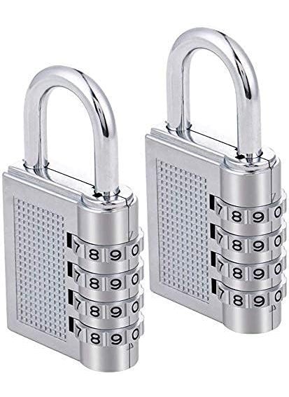 KARDIFF KARDIFF Bag Lock Combination Number Locks for Door Password Key Home Digital Finger Padlock Deal Security Smart 4Digit Safe Pin Hand Bag Silver 2pcs Alloy Steel  - Image 1