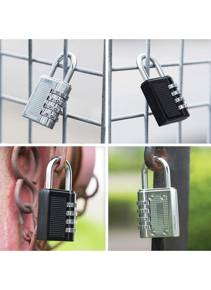 KARDIFF KARDIFF Bag Lock Combination Number Locks for Door Password Key Home Digital Finger Padlock Deal Security Smart 4Digit Safe Pin Hand Bag Silver 2pcs Alloy Steel  - Image 5