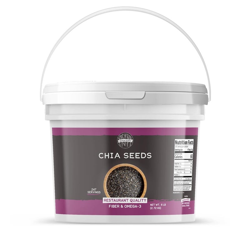 BIRCH & MEADOW 1 Gallon of Raw Chia Seeds, Nutty Flavor, Smoothies & Baked Goods - Image 1