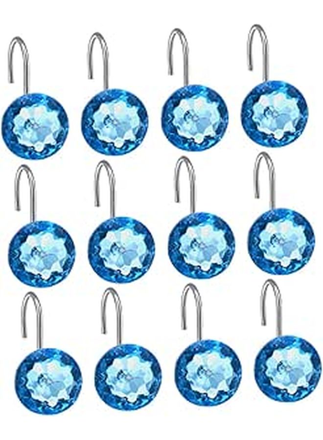 Acrylic Shower Curtain Hooks 12 Pack Crystal Clear Glide Rings For Bathroom Decor - Image 1