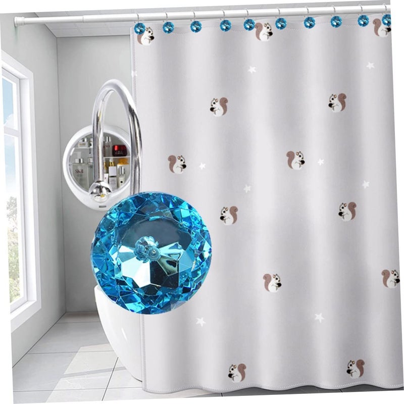Acrylic Shower Curtain Hooks 12 Pack Crystal Clear Glide Rings For Bathroom Decor - Image 3