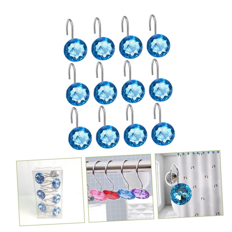 Acrylic Shower Curtain Hooks 12 Pack Crystal Clear Glide Rings For Bathroom Decor - Image 5