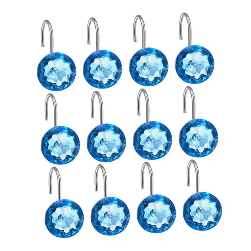 Acrylic Shower Curtain Hooks 12 Pack Crystal Clear Glide Rings For Bathroom Decor - Image 2