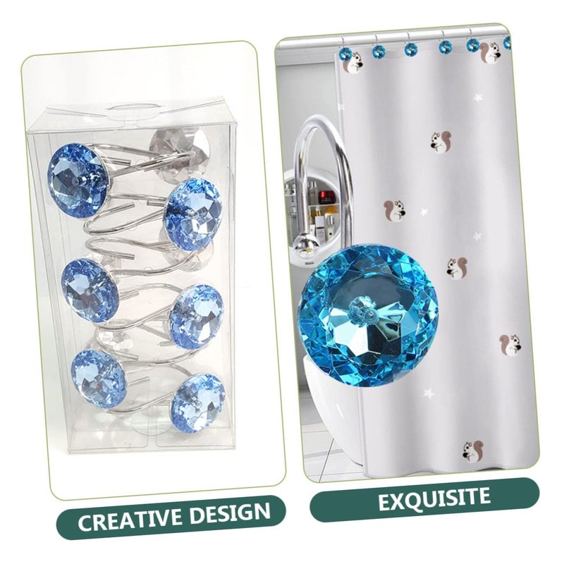 Acrylic Shower Curtain Hooks 12 Pack Crystal Clear Glide Rings For Bathroom Decor - Image 4