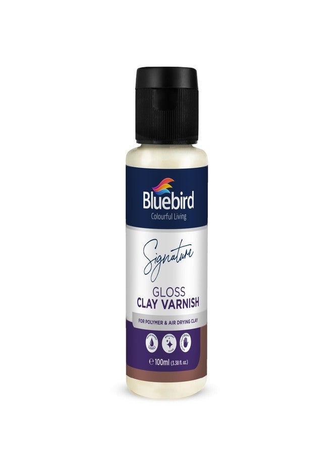 بلوبيرد طلاء الطين اللامع Bluebird Signature - 100 مل / 3.4 أونصة سائلة - يجف في الهواء ومصقول بطين البوليمر، يمنع التشقق والخدوش - Image 1