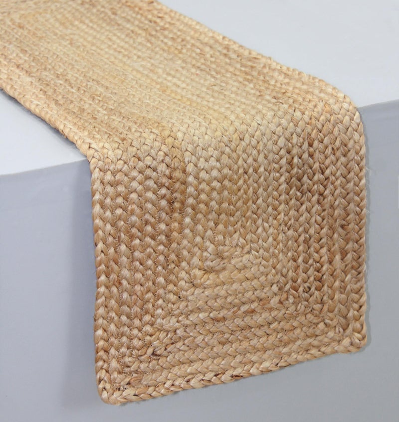 Cotton Craft COTTON CRAFT Jute Braided Table Runner  Rustic Farmhouse Table Runner  Kitchen Harvest Fall Thanksgiving Holiday Christmas Party Dining Tabletop Runner  13 x 36 inches  Natural 