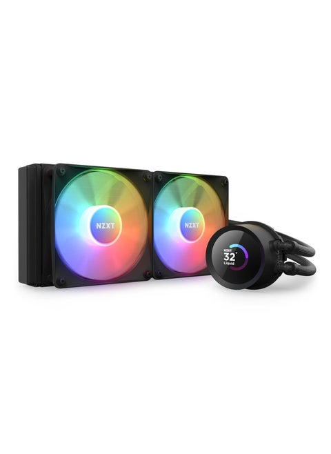 NZXT Kraken 240 RGB 240mm AIO Liquid Cooler with LCD Display and RGB Fans Black - RL-KR240-B1