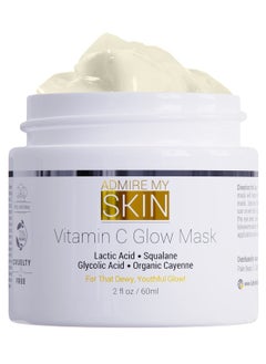 Vitamin C Mask for Face  Brightening Face Masks Skin Care Contains Glycolic Acid and Lactic Acid  Squalane Oil  Hydrating Beauty Face Mask for Glowing Youthful Skin and Smooth Even Skin Tone 2oz