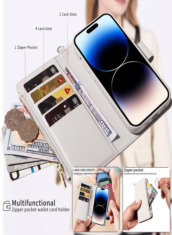 EEIFO for iPhone 16 Pro Max(6.9 inches) Detachable Wallet Case with Crossbody.Multi-Function 2 in 1 Magnetic Wallet Case with Card Holder.Flip Strap Zipper Phone Case with Shoulder Straps - Image 3