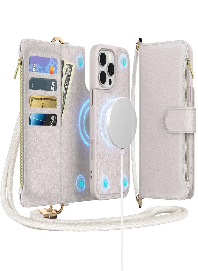 EEIFO for iPhone 16 Pro Max(6.9 inches) Detachable Wallet Case with Crossbody.Multi-Function 2 in 1 Magnetic Wallet Case with Card Holder.Flip Strap Zipper Phone Case with Shoulder Straps - Image 1