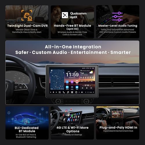 ATOTOZONE X10 10 QLED Android Head Unit Speak to ChatGPT 4o 8G128G Audio Car Stereo Wireless Carplay Android Auto 4G LTE Dual Phone Connection Bluetooth 36BEQ HDMI Input with Dash Cam - Image 3