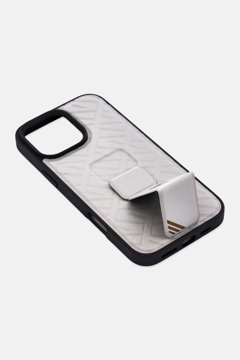 LEVELO iPhone 16 Pro Max Morphix Cuero Grip Stand  Protective Case, Grey - Image 3