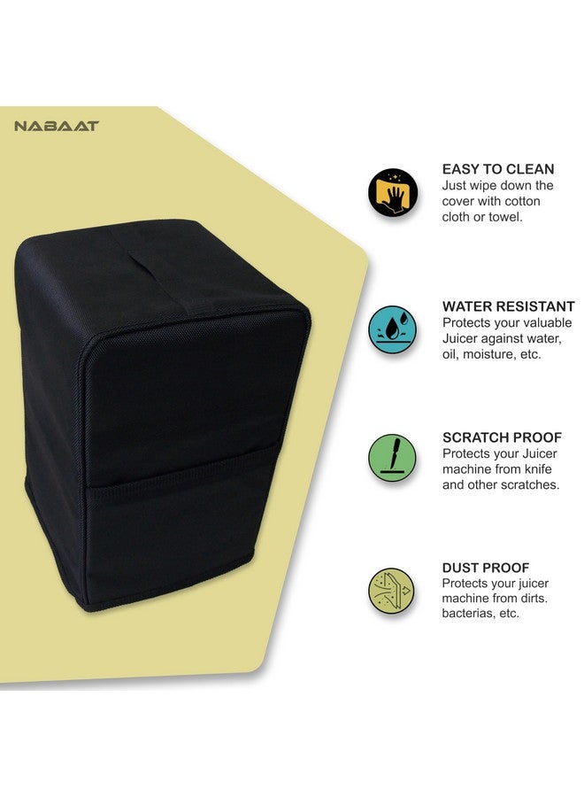 NABAAT Waterproof Cold Press Juicer/Slow Juicer Dust Cover for all types of Juicer like Agaro/Kuving/Hestia, Kitchen Standard Size, Black (8”X 10”X 19”) - Image 4