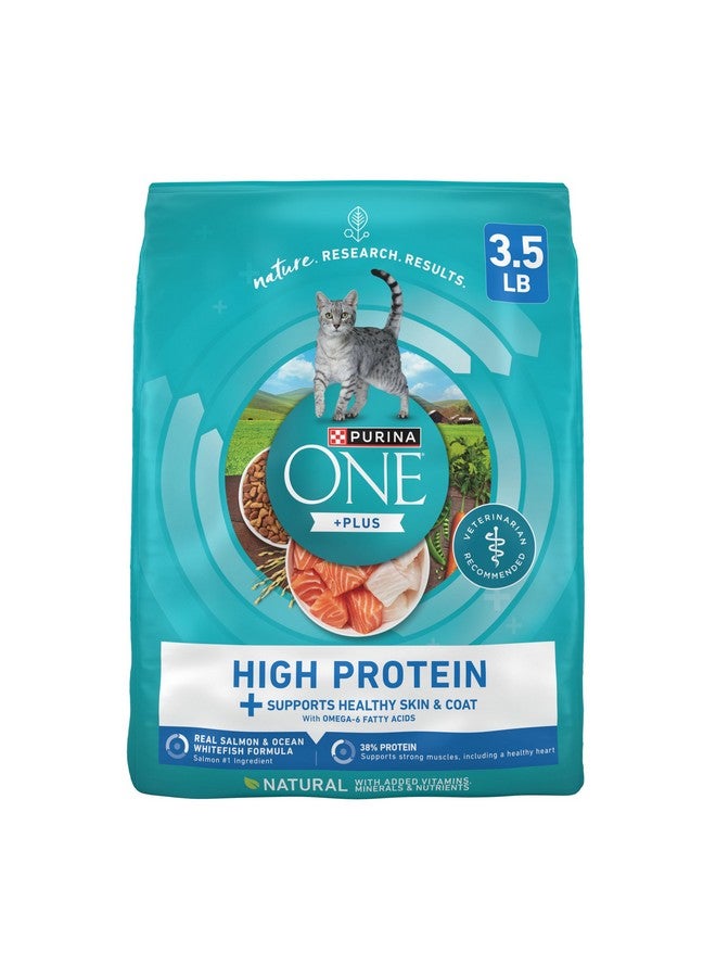 Purina ONE Purina ONE Plus High Protein Cat Food Dry Salmon and Ocean Whitefish Cat Skin and Coat Health Formula - 3.5 lb. Bag - Image 1