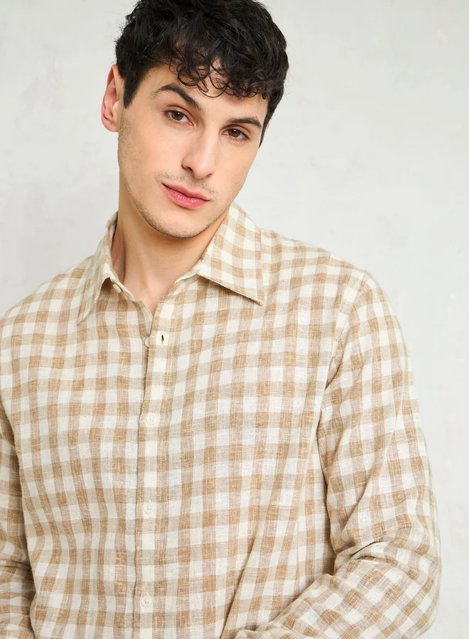 ساسافراس Sassafras Men Checked Long Sleeve Relaxed Fit Shirt
