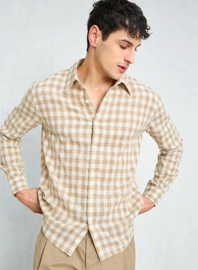 ساسافراس Sassafras Men Checked Long Sleeve Relaxed Fit Shirt