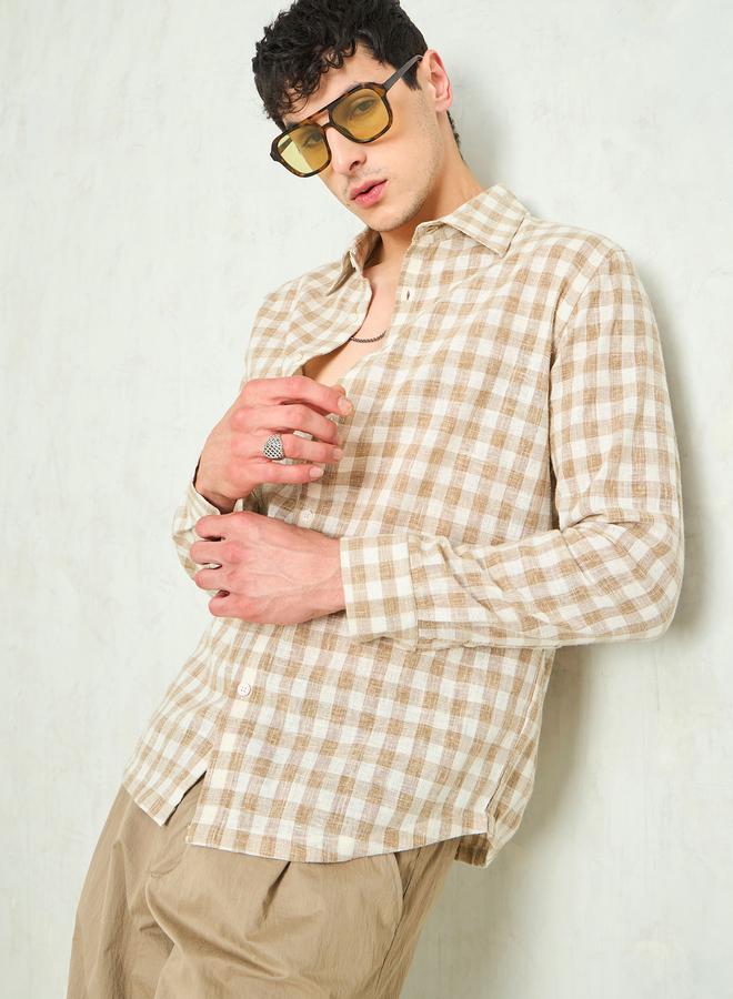 SASSAFRAS Men Checked Long Sleeve Relaxed Fit Shirt - Image 4