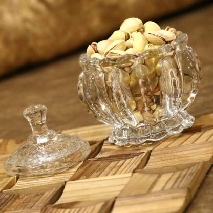Sunshine Enterprise Decorative Glass Sugar BowlBoxJarContainerPot with Lid Unique Crystal Candy Dry Fruits Bowl Perfect for Home Gift 150 ml - Image 1