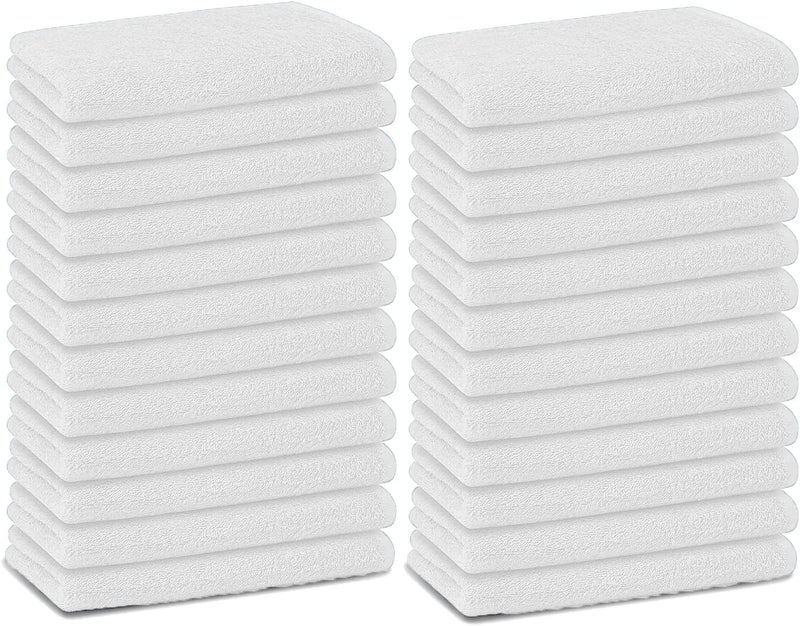 Textila Cotton White Salon Towels Size 16x26 Inches Hand Towels Super Soft and Quick Dry Towel for Facial Gym Salon Spa and Home Use Towels Pack of 24 Bulk Hand Towels