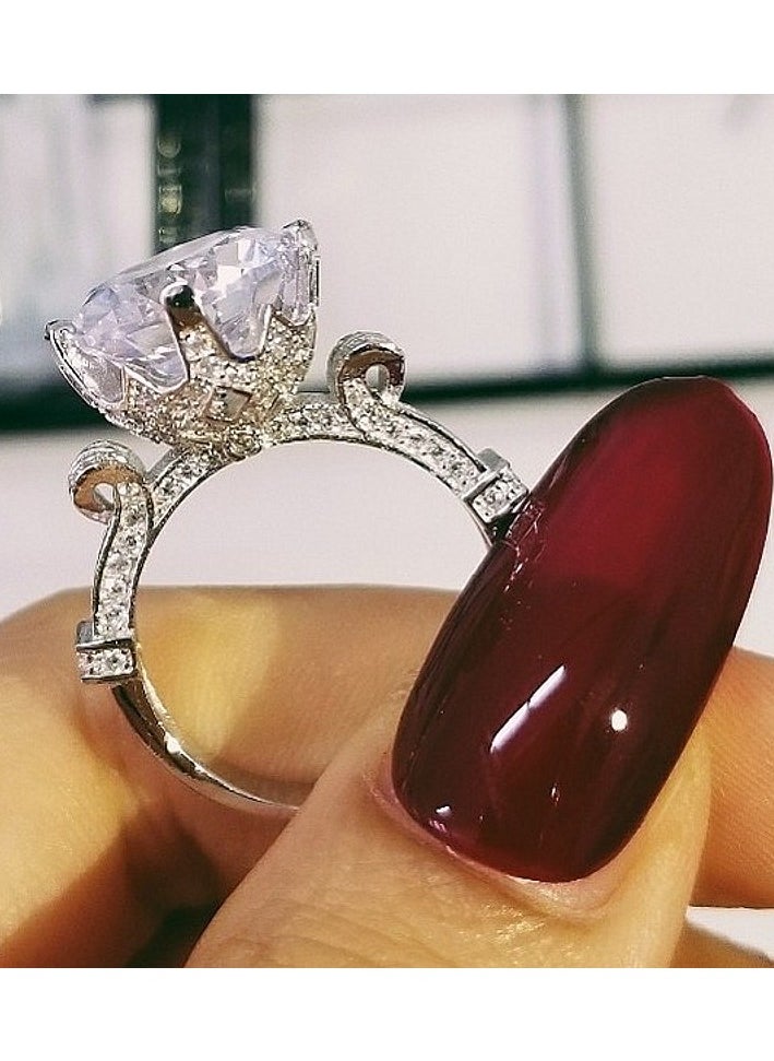 Pameer Store - 2pcs Silver Ring and Stud Earrings Jewelry Set - Image 1