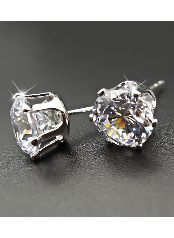 Pameer Store - 2pcs Silver Ring and Stud Earrings Jewelry Set - Image 1