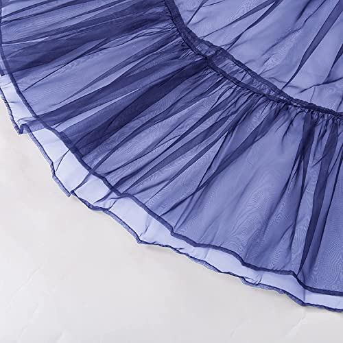 PINK WINGS Women's Ankle Length Cancan Underskirt Petticoats Hardnet (XXL, Blue) - Image 4