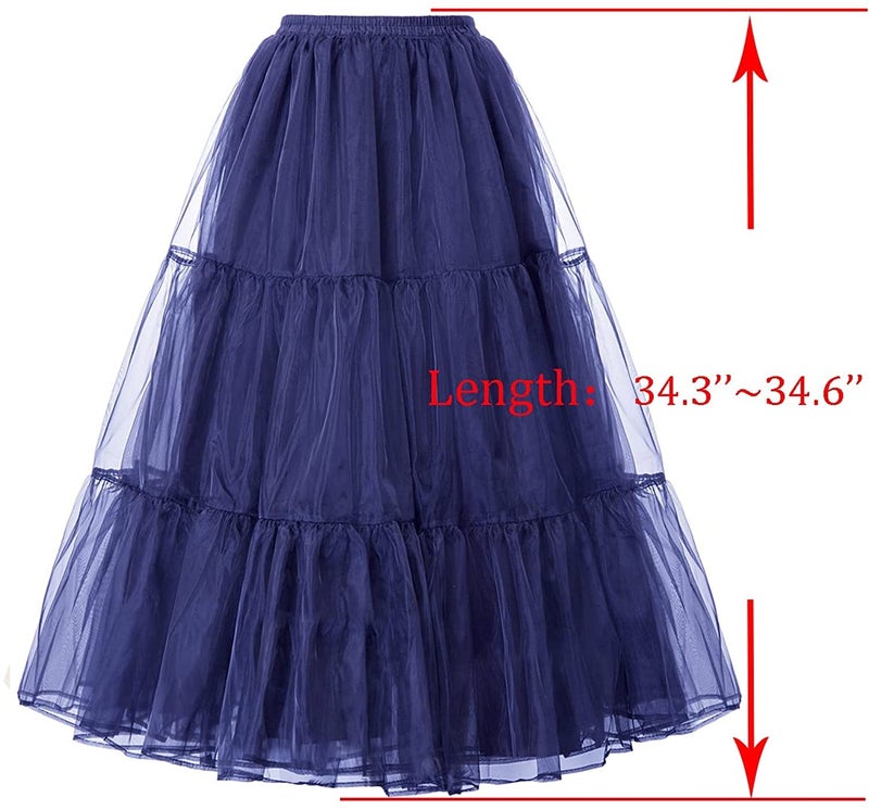 PINK WINGS Women's Ankle Length Cancan Underskirt Petticoats Hardnet (XXL, Blue) - Image 3