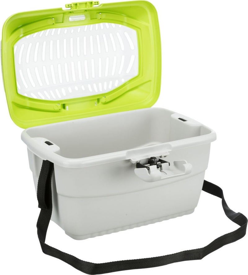 Trixie Mini Capri Transport Box, 40 x 22 x 30 cm, Light Grey/Blue - Image 1