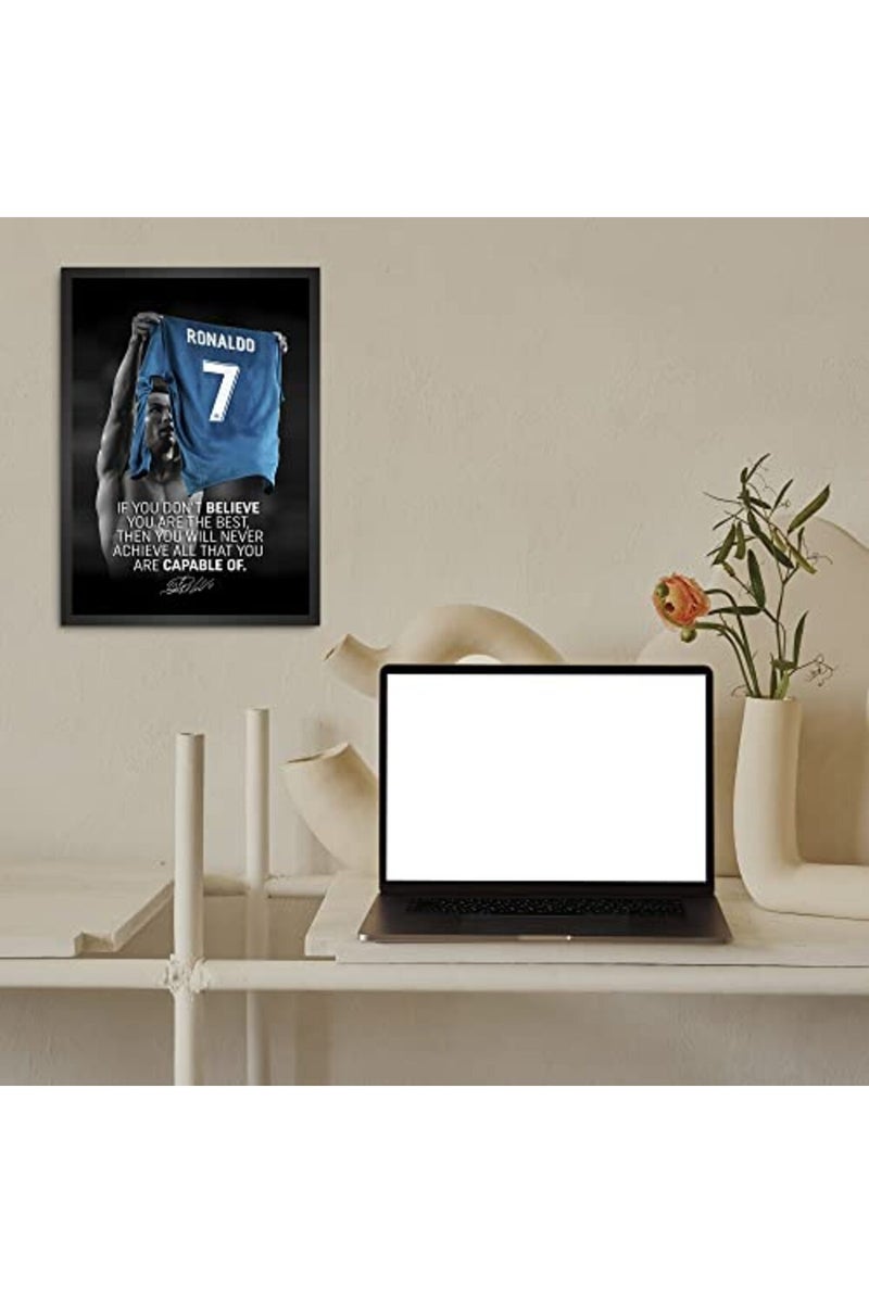 LAMRON Ronaldo Best Quotes Wall Decoration Art Framed Poster, 8 Inch x 12 Inch, Matt Laminated Poster with 0.5 Inch Black Wooden Frame - Image 3