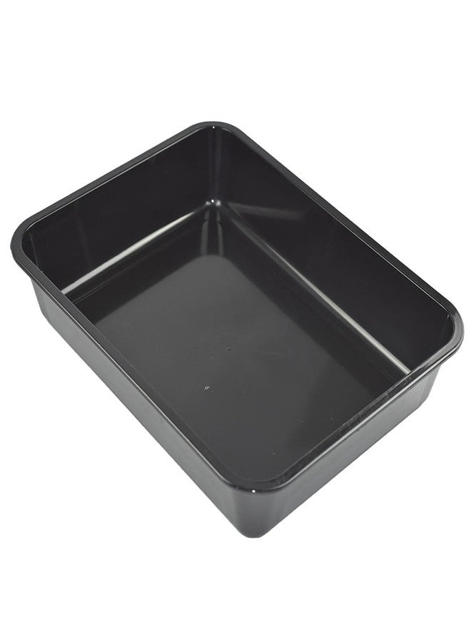 OMEM Reptile Food Bowl Large Water Dish, Wood Plate, Bowl Turtles (M=31.5 * 23.8 * 4.7, Black) - Image 1