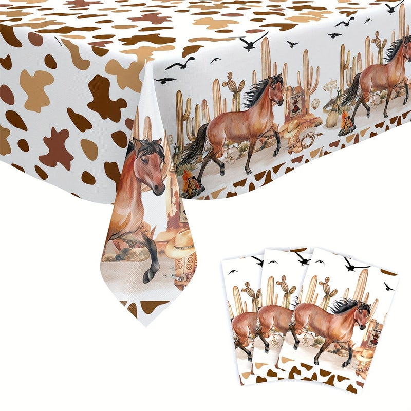 2 Pieces Cowboy Theme Party Tablecloth Rectangular Atmosphere Decoration For Birthday Celebration - Image 2