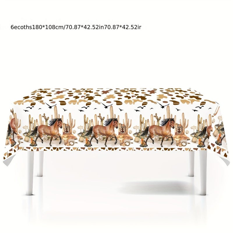 2 Pieces Cowboy Theme Party Tablecloth Rectangular Atmosphere Decoration For Birthday Celebration - Image 3