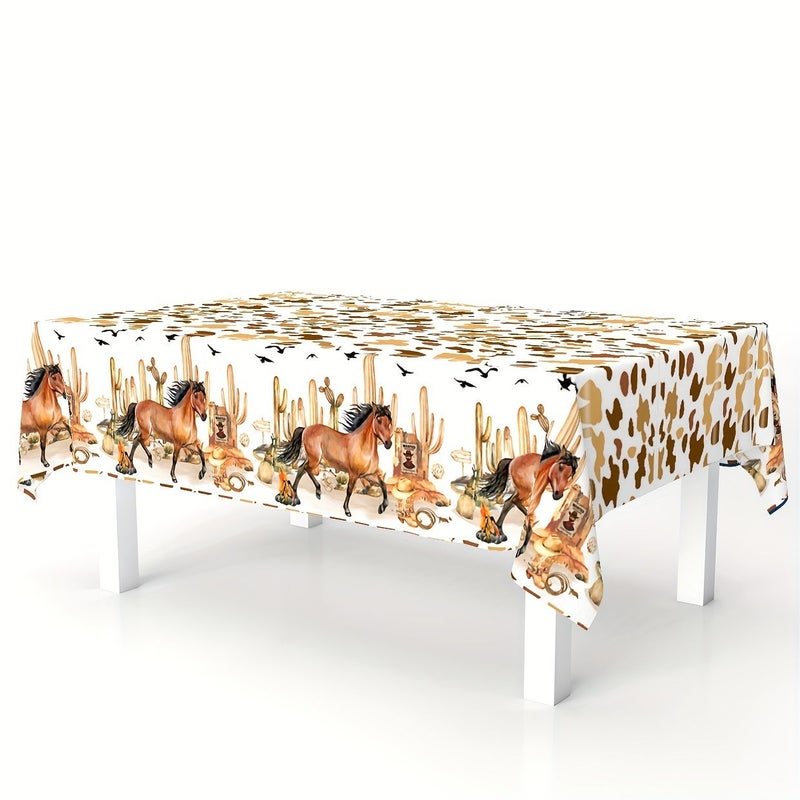 2 Pieces Cowboy Theme Party Tablecloth Rectangular Atmosphere Decoration For Birthday Celebration - Image 5