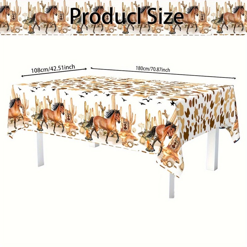 2 Pieces Cowboy Theme Party Tablecloth Rectangular Atmosphere Decoration For Birthday Celebration - Image 4