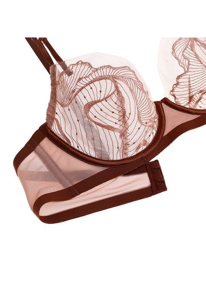 Aimer Women's Summer Thin Breathable Mesh Light Cup Large Bust Minimizing Push-up Bra Camel 85d