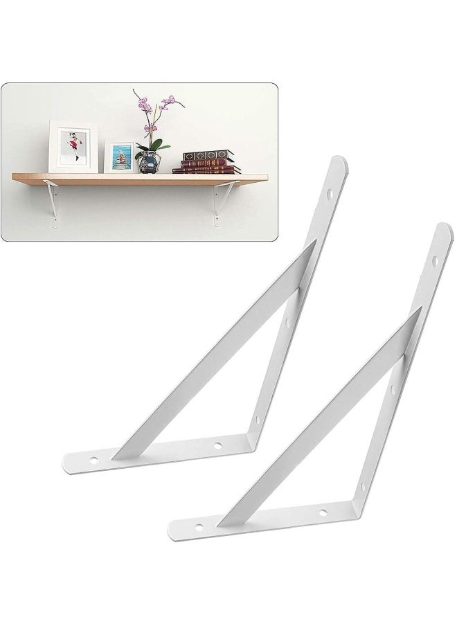 ROBUSTLINE - Heavy Duty One Pair Shelf Brackets 9 X 12 Floating Shelves Tripod Triangle Shelf L Brackets 90 Degree Angle Wall Mounted Shelf Supporter Bracket Frame - Image 1