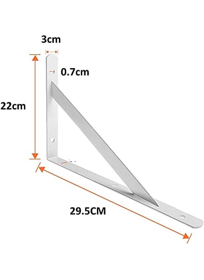 ROBUSTLINE - Heavy Duty One Pair Shelf Brackets 9 X 12 Floating Shelves Tripod Triangle Shelf L Brackets 90 Degree Angle Wall Mounted Shelf Supporter Bracket Frame - Image 1