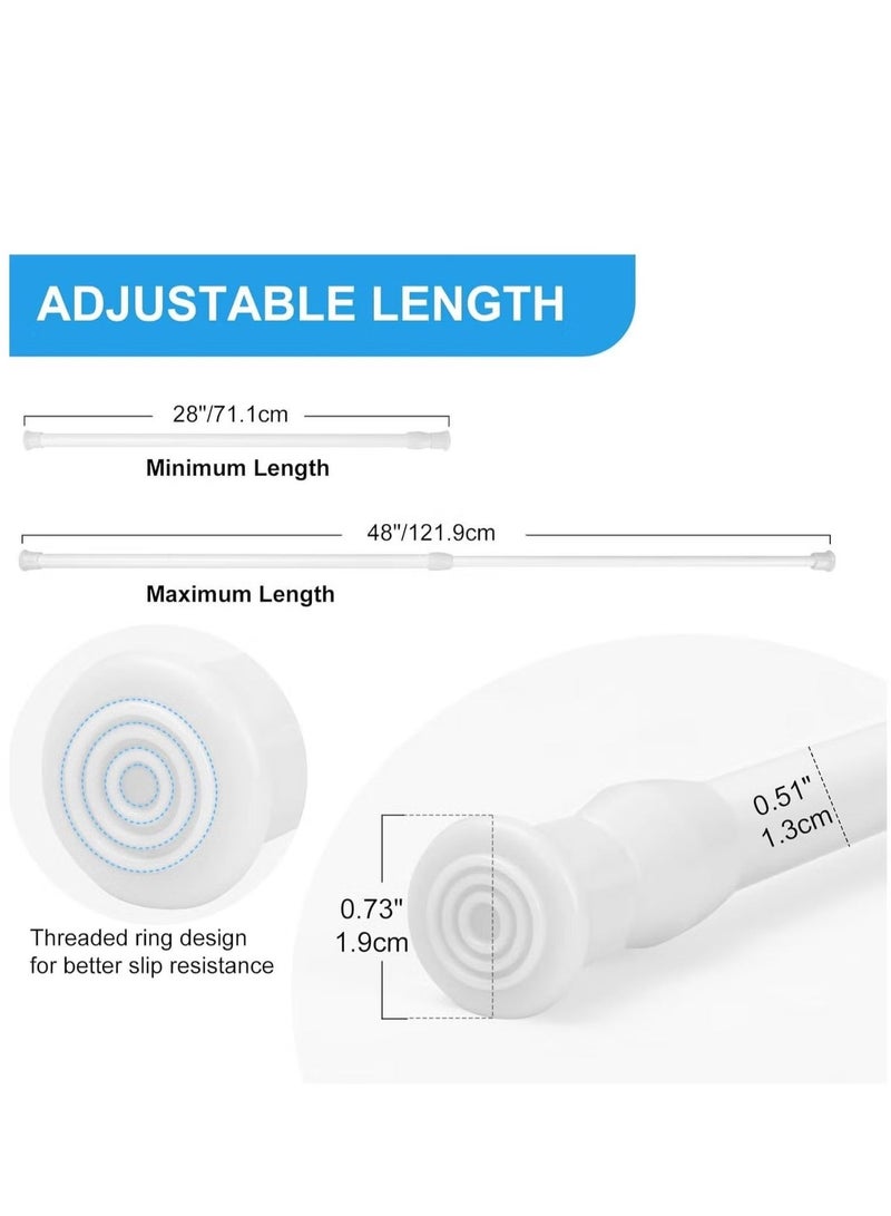 إيليلي قضيب ستارة زنبركي تلسكوبي من قطعتين أبيض 70-120 سم - Image 5