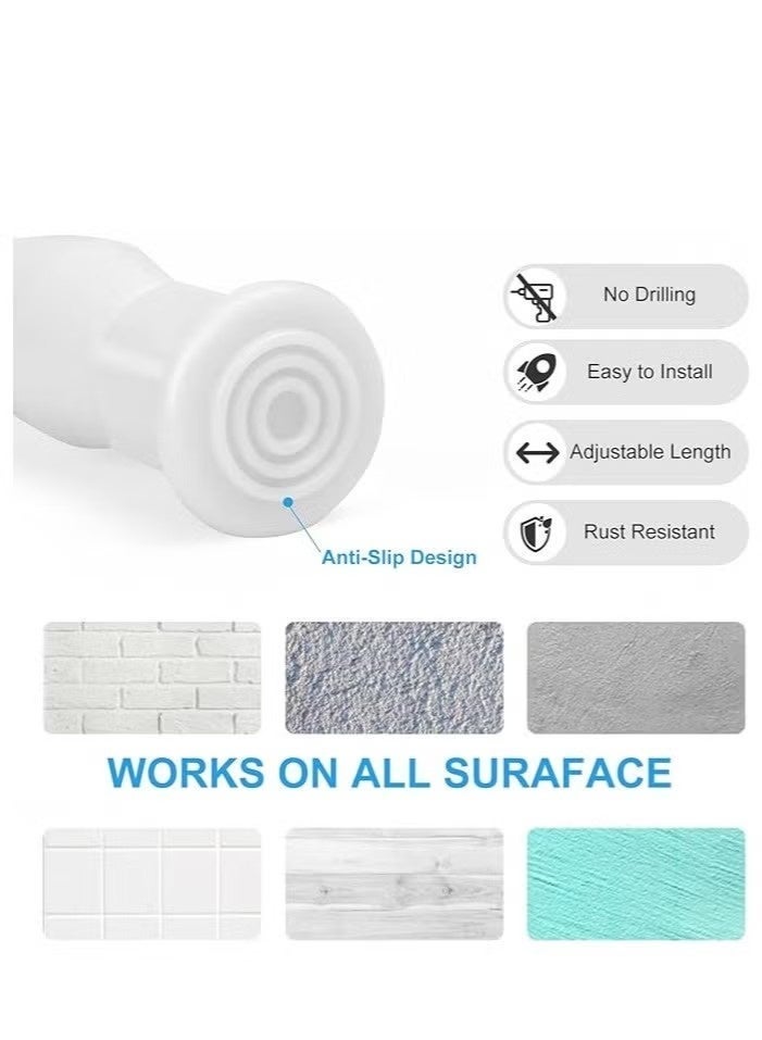 إيليلي قضيب ستارة زنبركي تلسكوبي من قطعتين أبيض 70-120 سم - Image 2