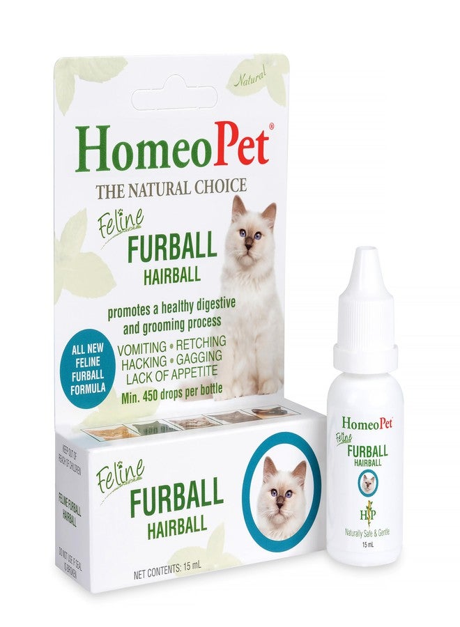 HomeoPet Feline Furball, Safe and Natural Hairball Supplement for Cats, Cat Hairball Relief, 15 Milliliters - Image 1